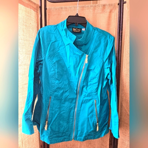 Bob Mackie Jackets & Blazers - NWOT Bob Mackie Wearable Art Turquoise Women's Jacket Size XL